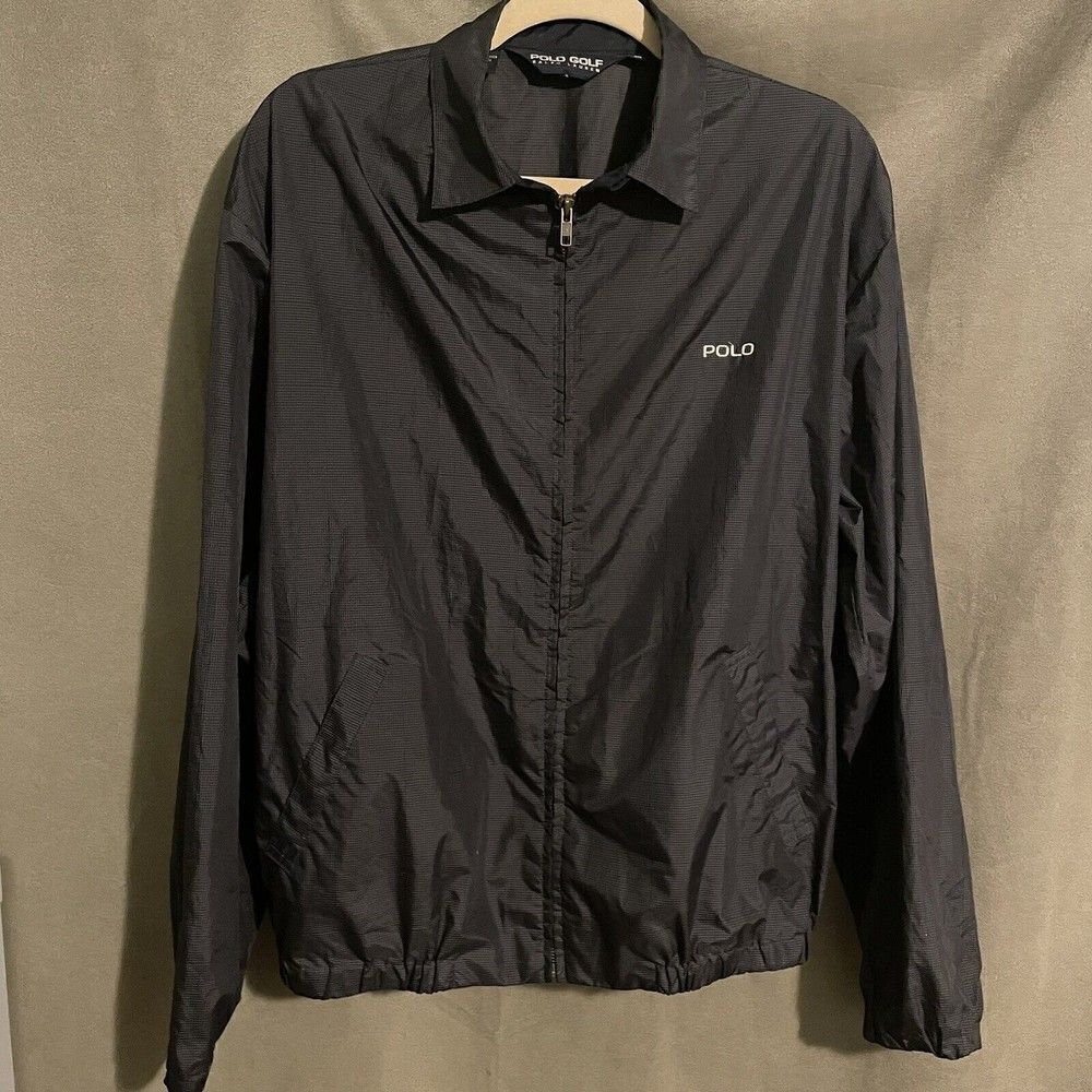 Polo Golf Ralph Lauren Spell Out Windbreaker Size Medium Full Zip Small Flaw